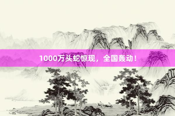 1000万头蛇惊现，全国轰动！
